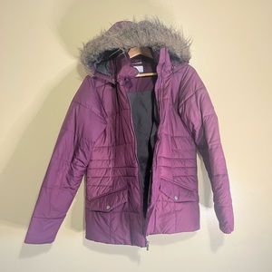 Columbia winter jacket fur hood